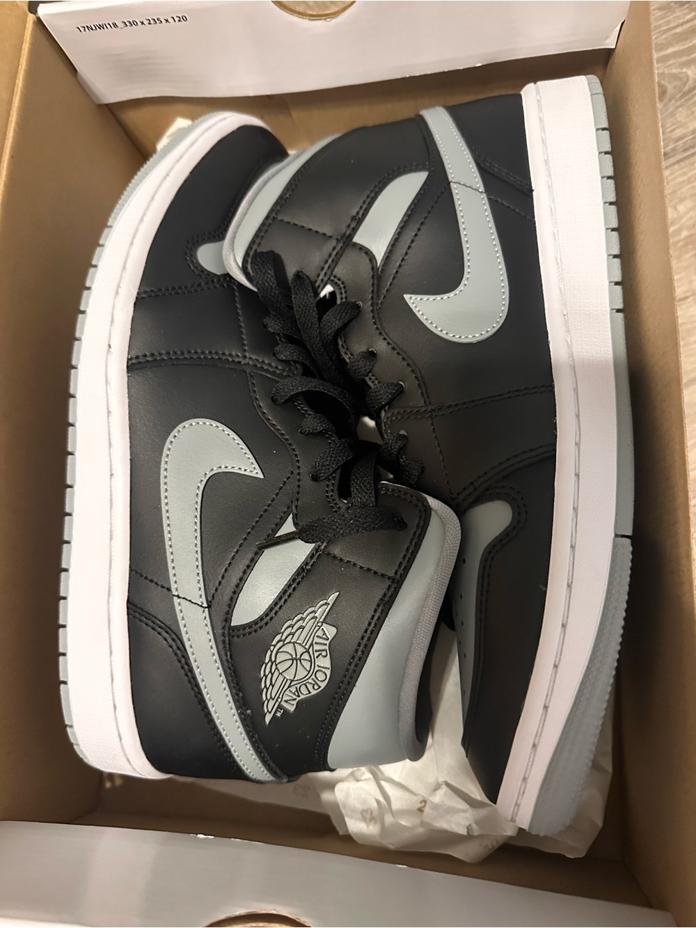 Jordan Mid-Top Sneakers in Black and Light Gray